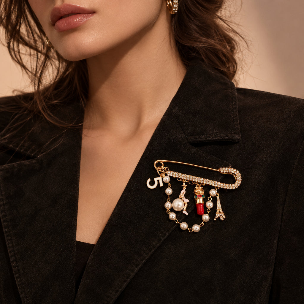 Épingle à perles & pendentifs — vue travaillée du modèle