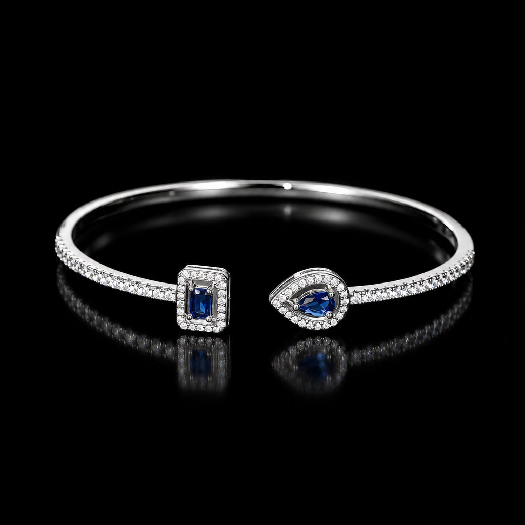 Vertige — Bracelet jonc ouvert à zircons