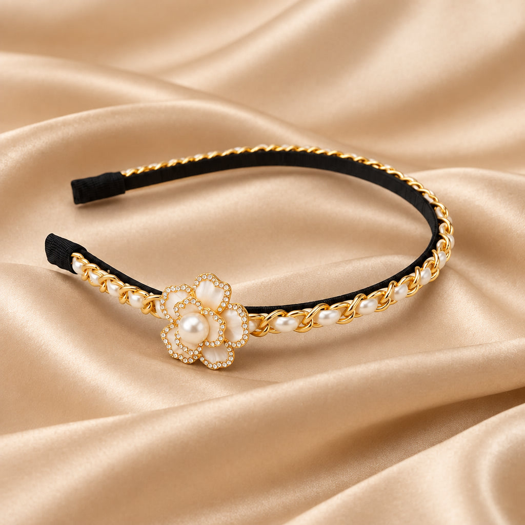 Barrette Cheveux Chaîne & Détails Bijou — Style Vintage