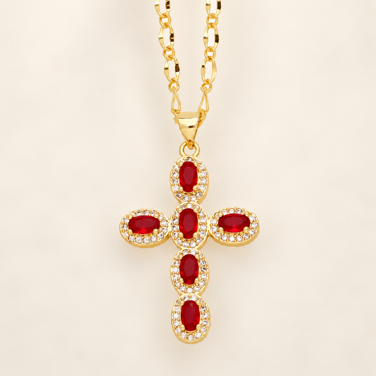 Luce — Collier croix à zircons