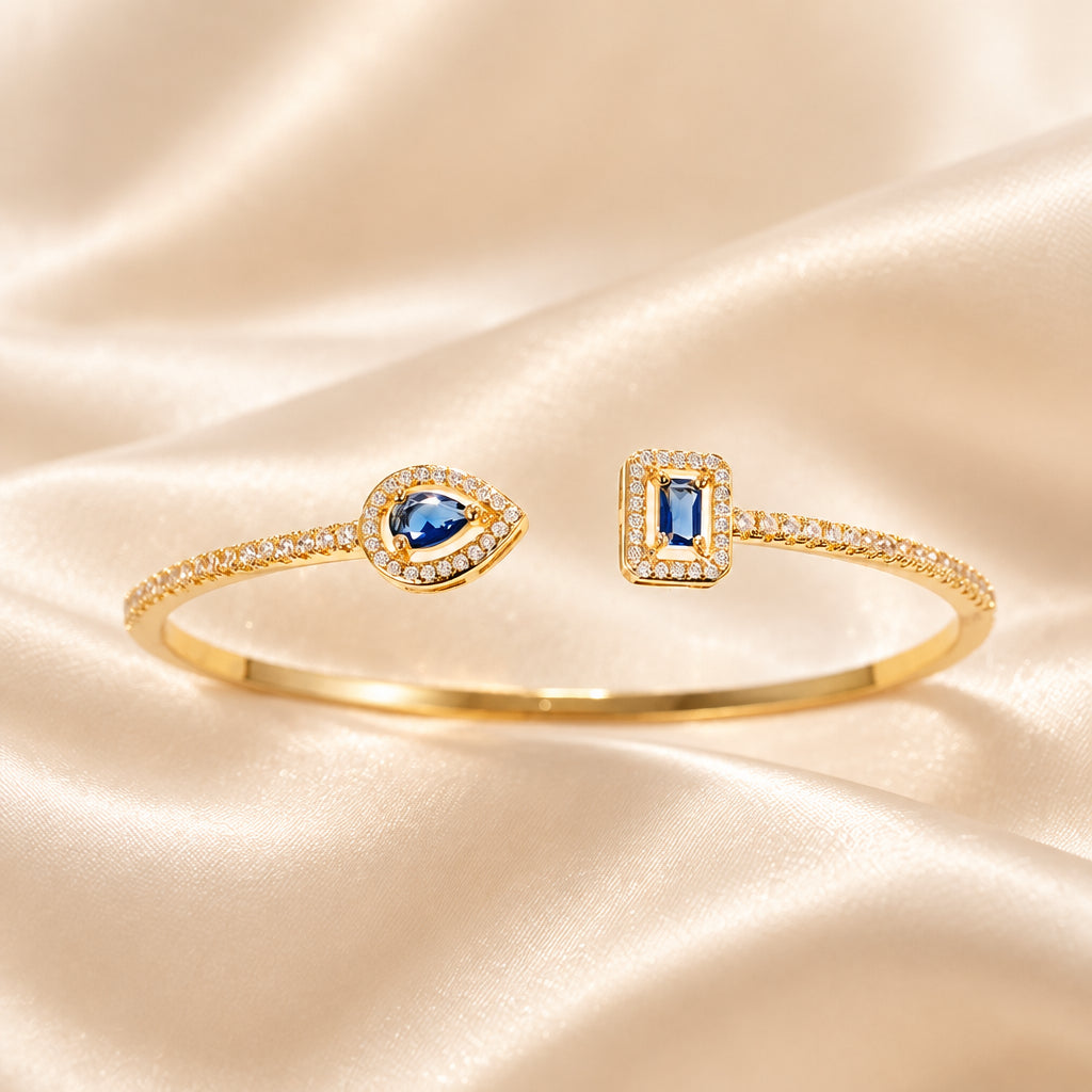 Vertige — Bracelet jonc ouvert à zircons