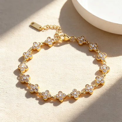 Bracelet Fleurs à Zircons Colorés — Acier Inoxydable — vue 20