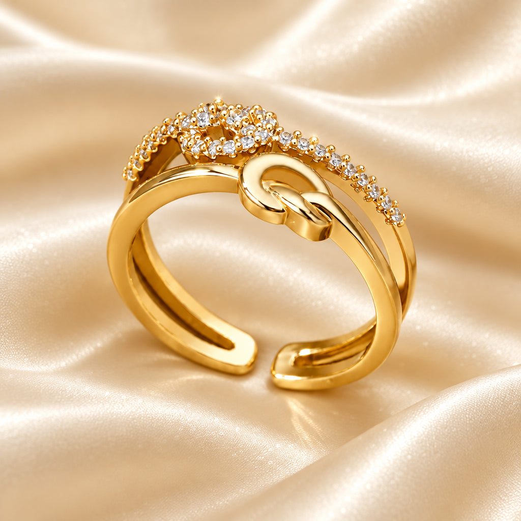 Bague Zircon Dorée — BySka