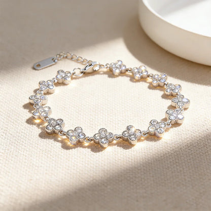 Dolce — Bracelet fleurs à zircons colorés
