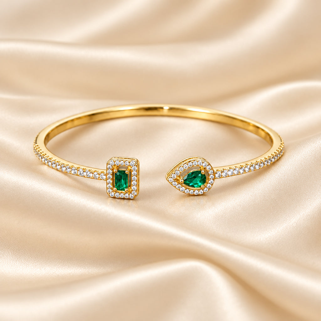 Vertige — Bracelet jonc ouvert à zircons