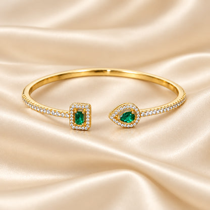 Vertige — Bracelet jonc ouvert à zircons