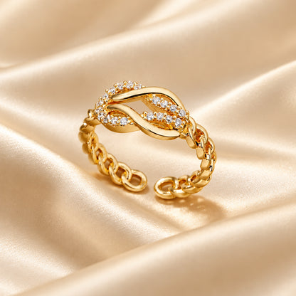 Bague Zircon Dorée — BySka