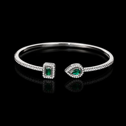 Vertige — Bracelet jonc ouvert à zircons