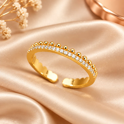 Bague Zircon Dorée — BySka