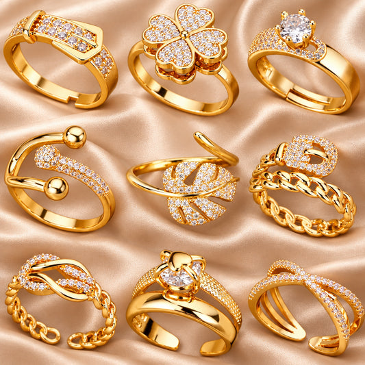 Bague Zircon Dorée — BySka