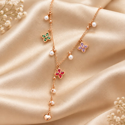 Collier Pendentif Fleur en Zircons — BySka
