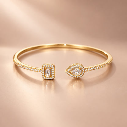 Vertige — Bracelet jonc ouvert à zircons