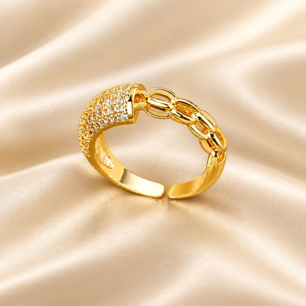 Bague Zircon Dorée — BySka