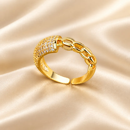 Bague Zircon Dorée — BySka