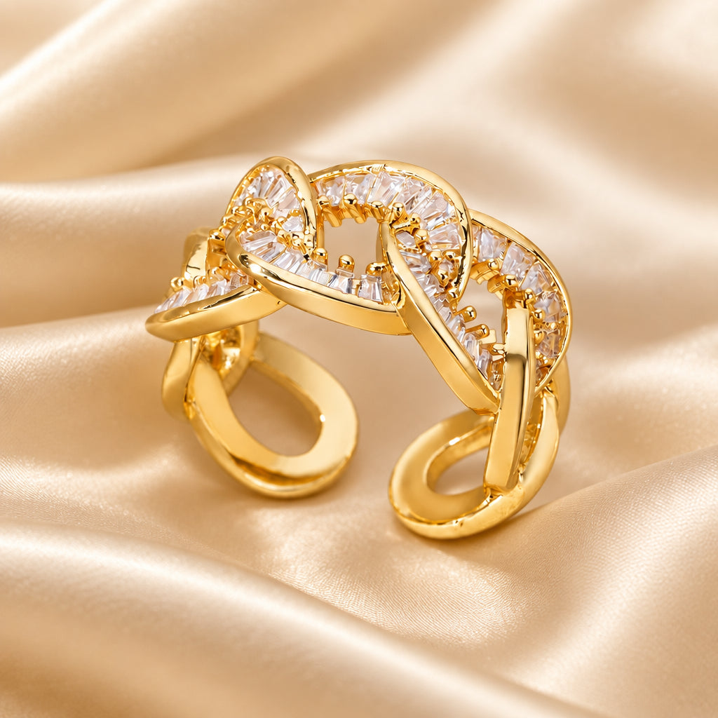 Bague Zircon Dorée — BySka