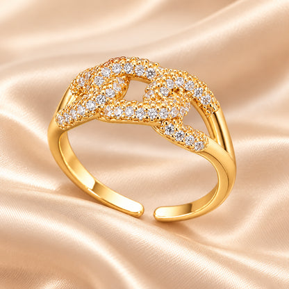 Bague Zircon Dorée — BySka