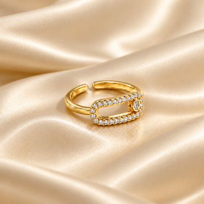 Bague Zircon Dorée — BySka