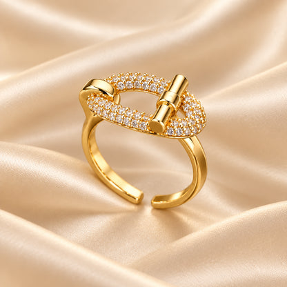 Bague Zircon Dorée — BySka