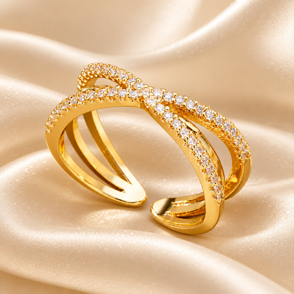 Bague Zircon Dorée — BySka