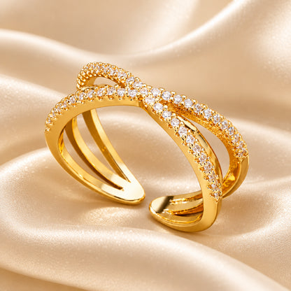 Bague Zircon Dorée — BySka