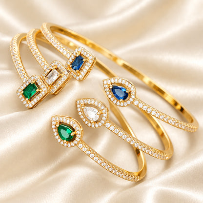 Vertige — Bracelet jonc ouvert à zircons