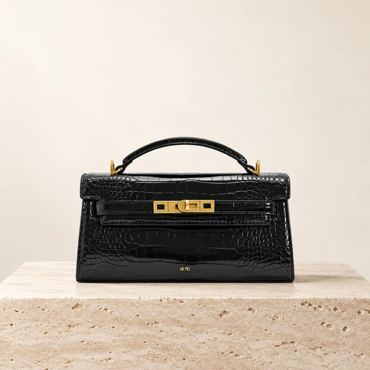 Noor noir croco — photo travaillée sur fond crème