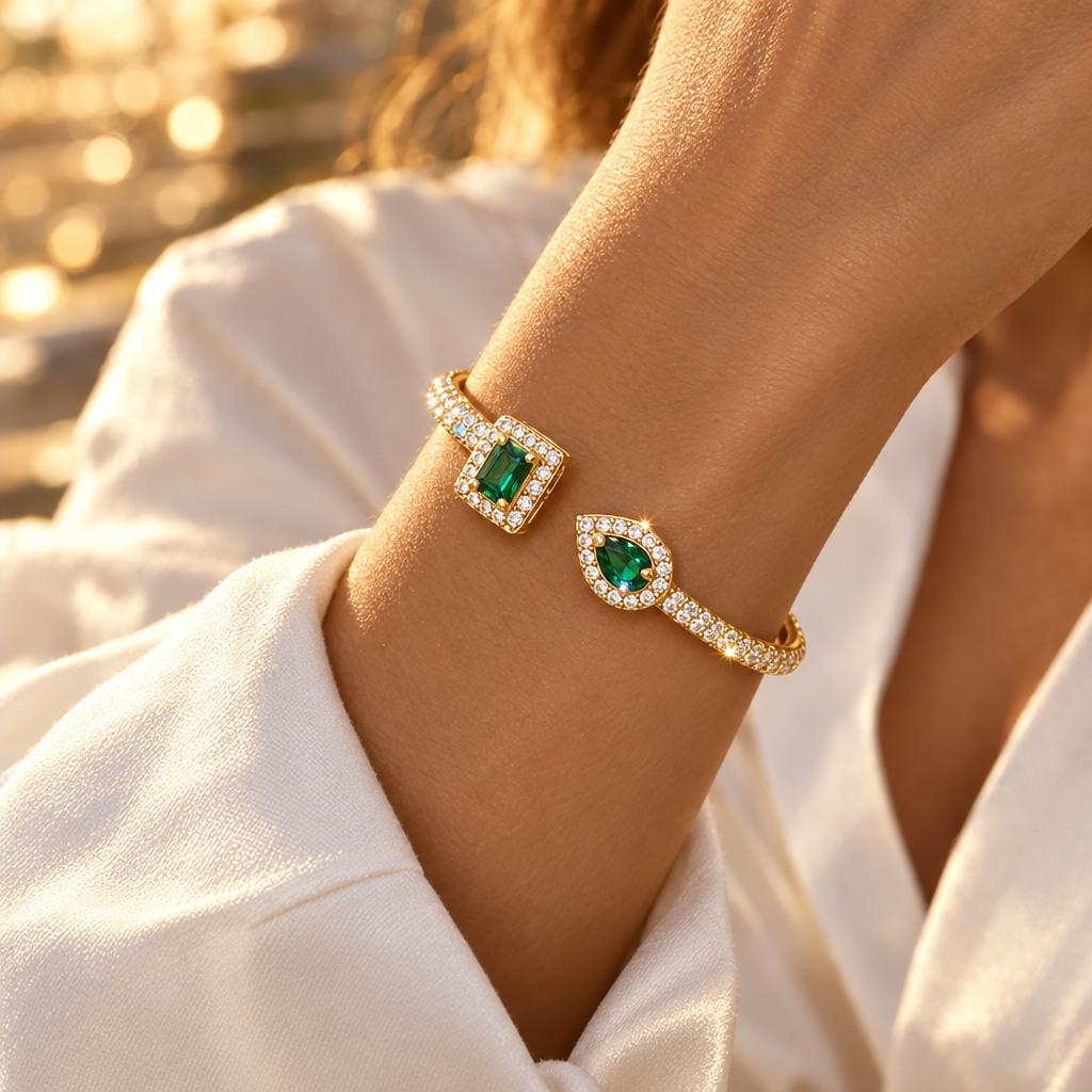 Bracelet or vert golden hour
