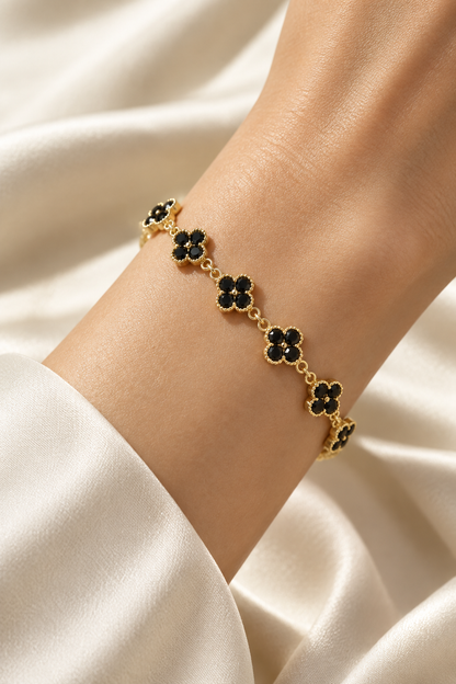 Bracelet Fleurs à Zircons Colorés — Acier Inoxydable — vue 14