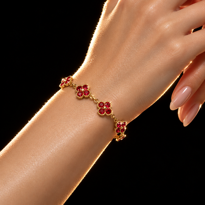 Bracelet Fleurs à Zircons Colorés — Acier Inoxydable — vue 13