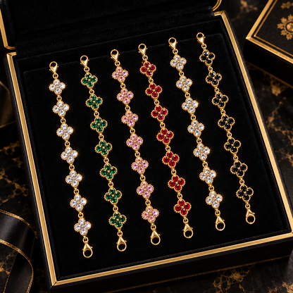 Bracelet Fleurs à Zircons Colorés — Acier Inoxydable — vue 9