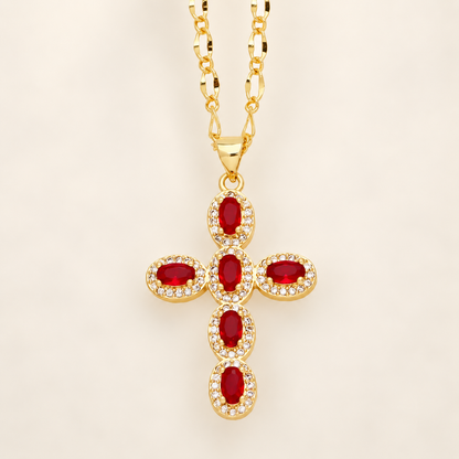 Luce — Collier croix à zircons