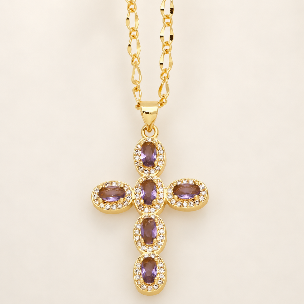 Luce — Collier croix à zircons