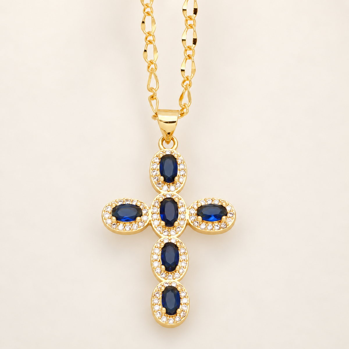 Luce — Collier croix à zircons