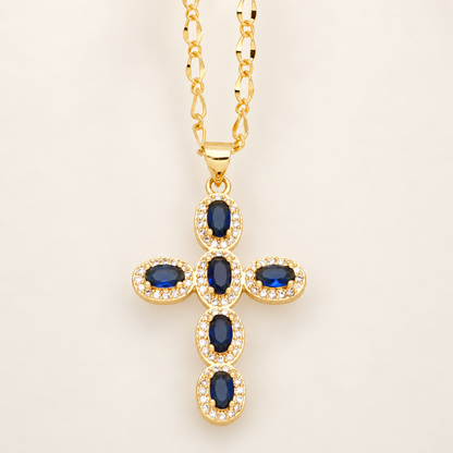 Luce — Collier croix à zircons