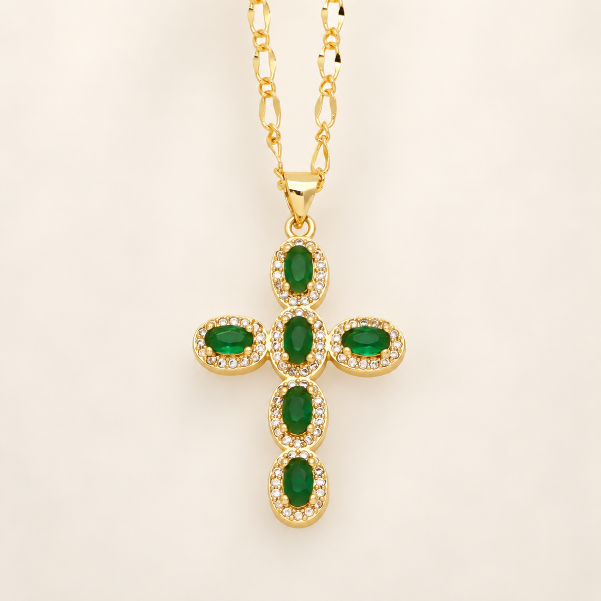 Luce — Collier croix à zircons