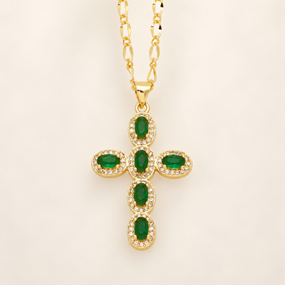 Luce — Collier croix à zircons