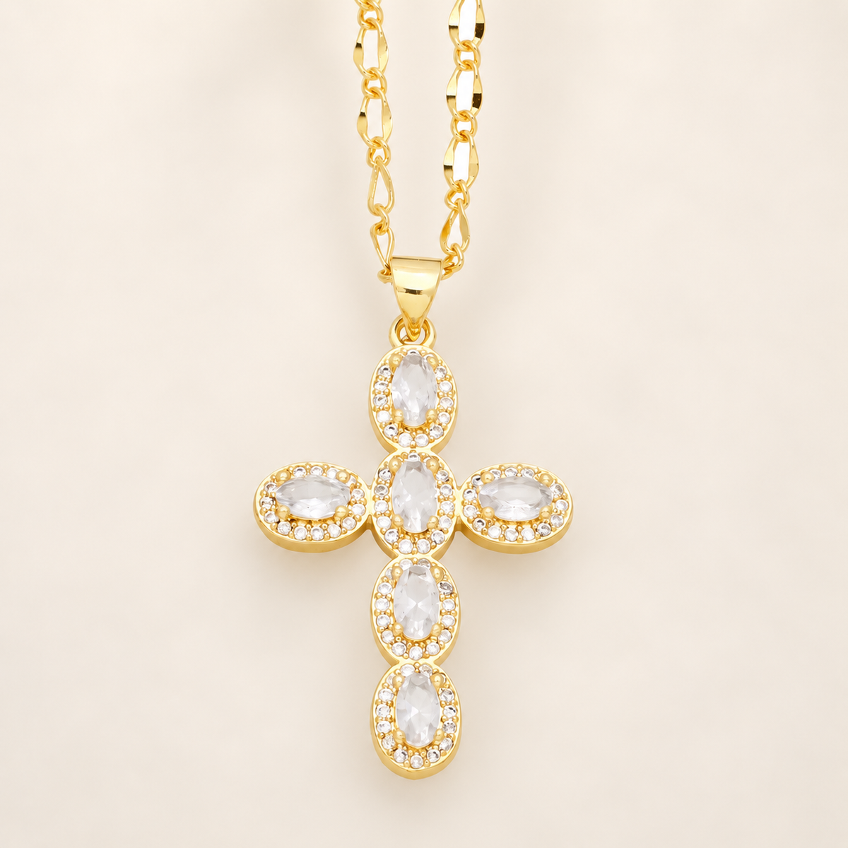Luce — Collier croix à zircons