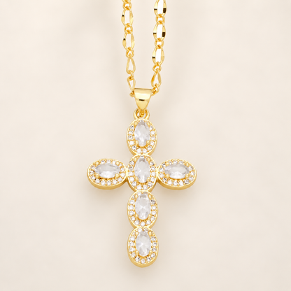 Luce — Collier croix à zircons